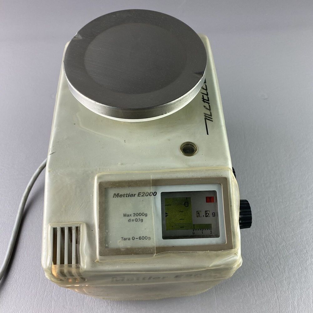 Mettler E2000 2kg Capacity Gram Scale w/ 5"‎ Table 120V E 2000 Tested Works